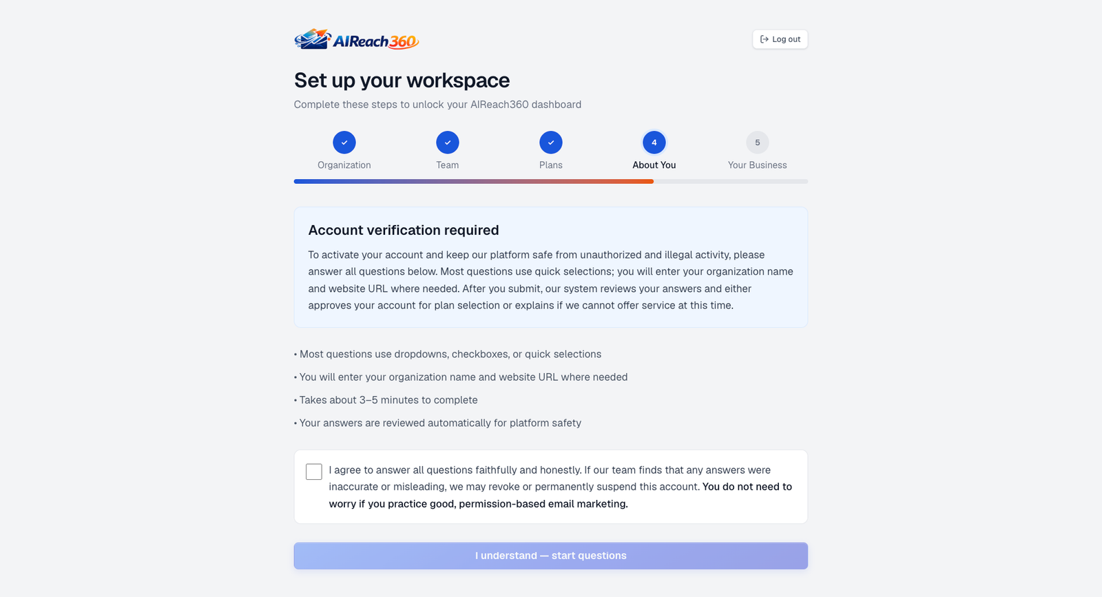 Account verification step